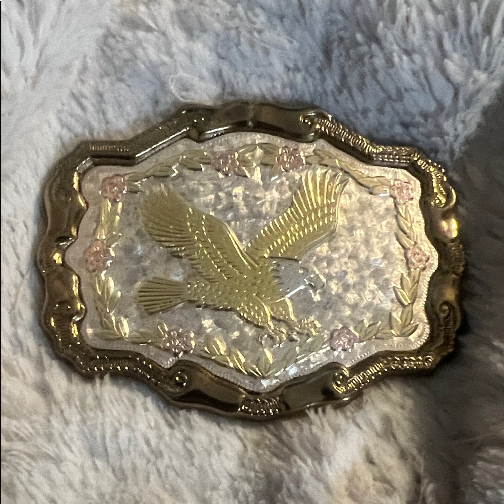 Gold and Silver Eagle Belt Buckle
